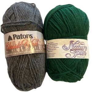 Patons Classic &‎ Natures Spun Skeins 100% Wool Medium Weight Yarn Crochet Knit